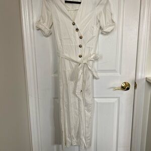 Zara Cream Buttoned Dress